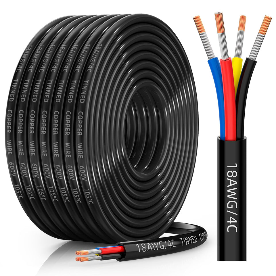 CONEPY 18/4 wire close-up reveals tinned copper strands for reliable low-voltage power