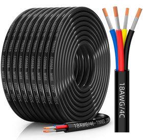 CONEPY 18 AWG four-conductor wire close-up highlighting copper strands for reliable power delivery