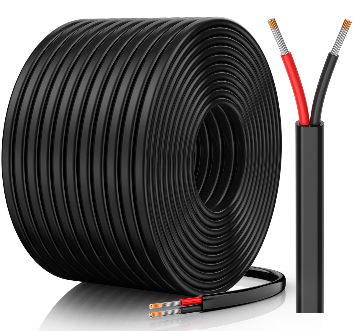CONEPY 18GA wire, two-conductor flexible power connections for automotive and marine projects.