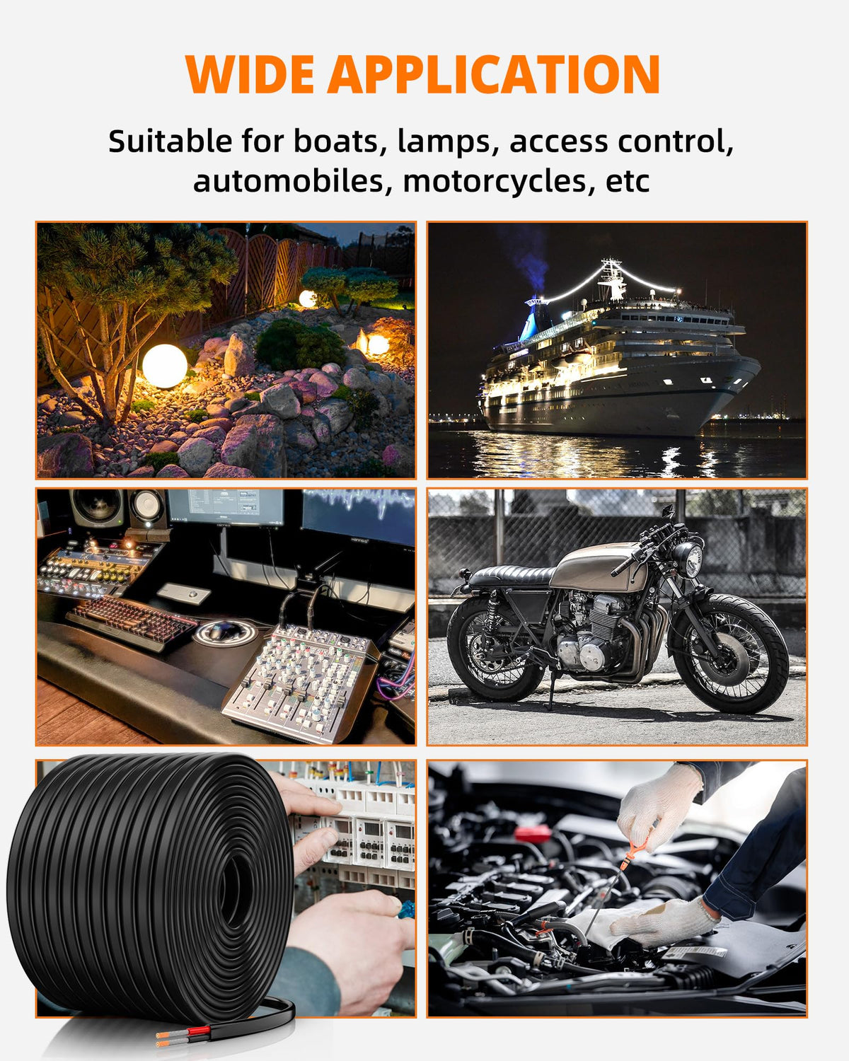 CONEPY 14AWG suitable for LED, marine, automotive, and solar projects.