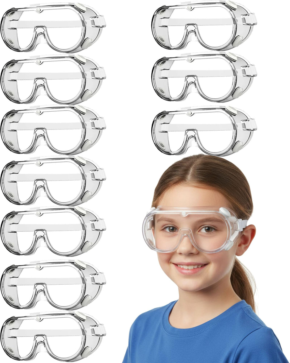 Congralala kids safety goggles front view offering full eye protection and clear visibility