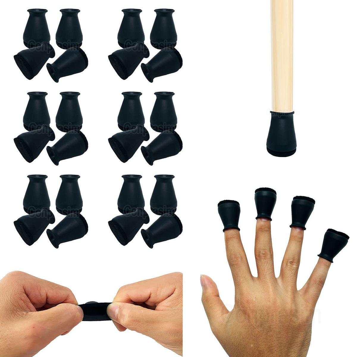 Conprasim extra-small silicone chair leg protectors pack shot protect hardwood floors and reduce noise