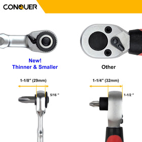 Conquer 115 mm length offers precise control and reach.