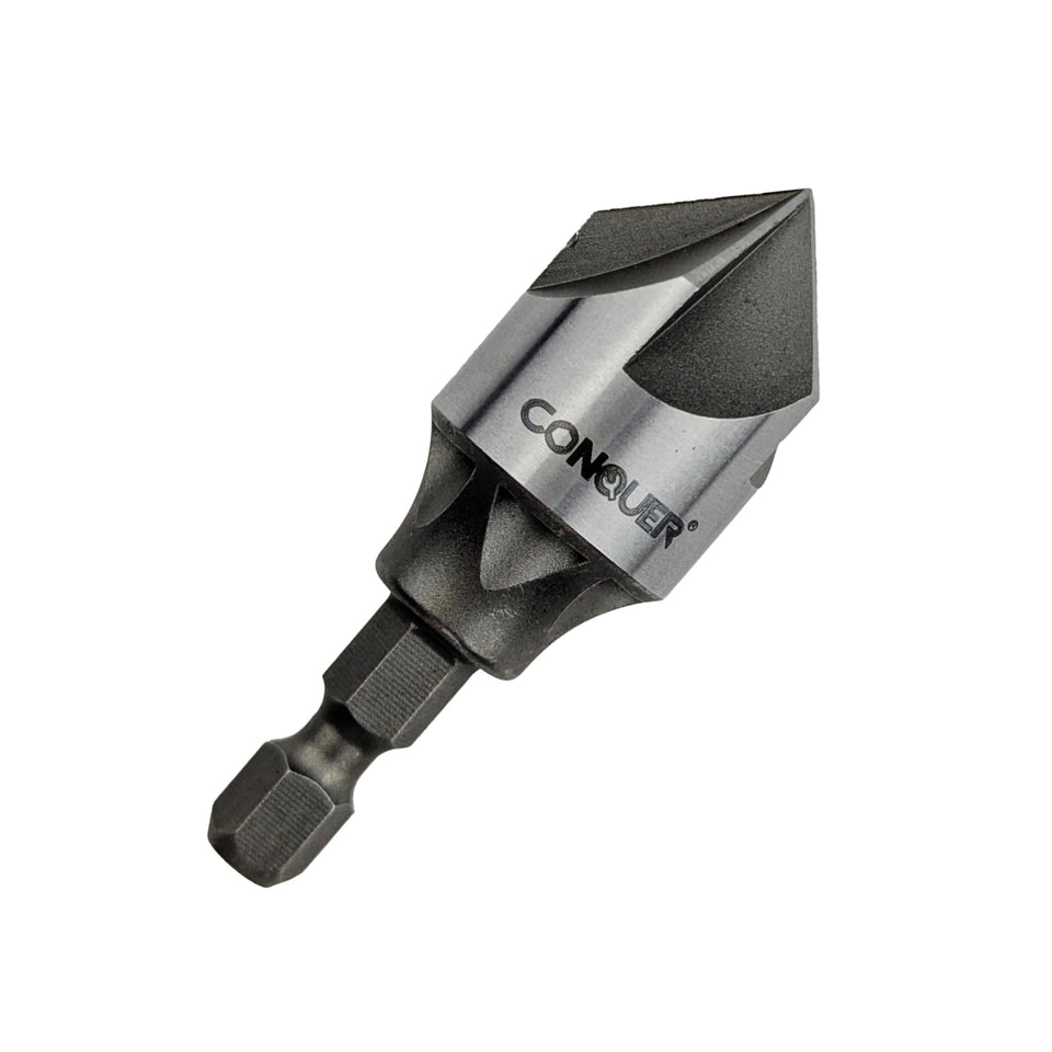 CONQUER Tools 5-flute countersink drill bit for fast burr removal