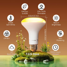 Consciot BR30 LED bulb installed in recessed can lighting
