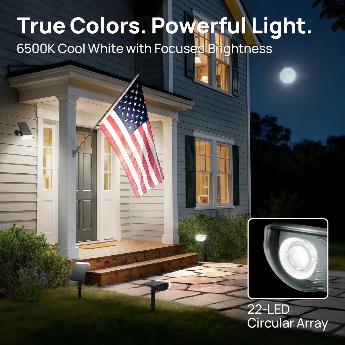 Adjustable head on the Consciot solar light for precise outdoor lighting.