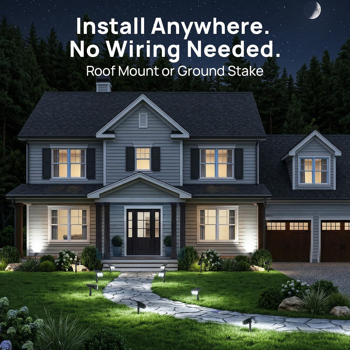 Dusk-to-dawn sensor on the Consciot solar light enables hands-free use at night.
