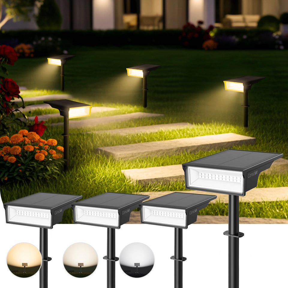 Consciot solar lights outdoor waterproof illuminate garden spaces all-weather