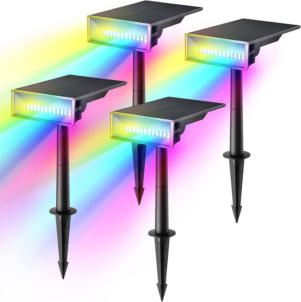 Consciot solar spot light with 170 degree tilt for versatile placement in any yard