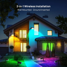 Consciot Solar Spot Light can be staked or wall mounted for flexible setup.