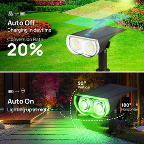 Consciot solar spot light long runtime after a full charge for night lighting.