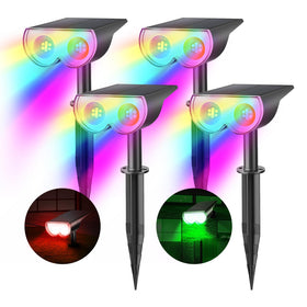 Consciot solar spot light outdoor with 8 color options for vibrant garden lighting.