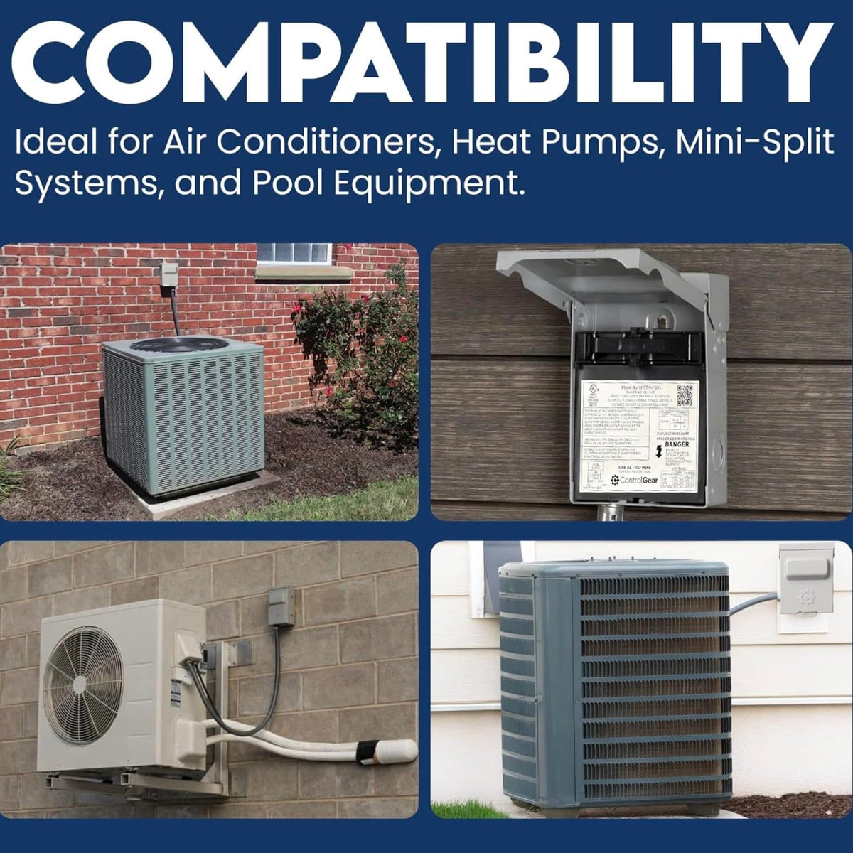 ControlGear outdoor HVAC disconnect suitable for residential and commercial use
