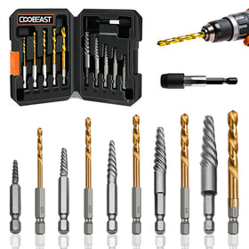 Coobeast 11Pcs screw extractor set case for easy storage and quick access.