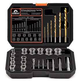Coobeast 26Pcs bolt extractor kit in case for versatile fastener removal.