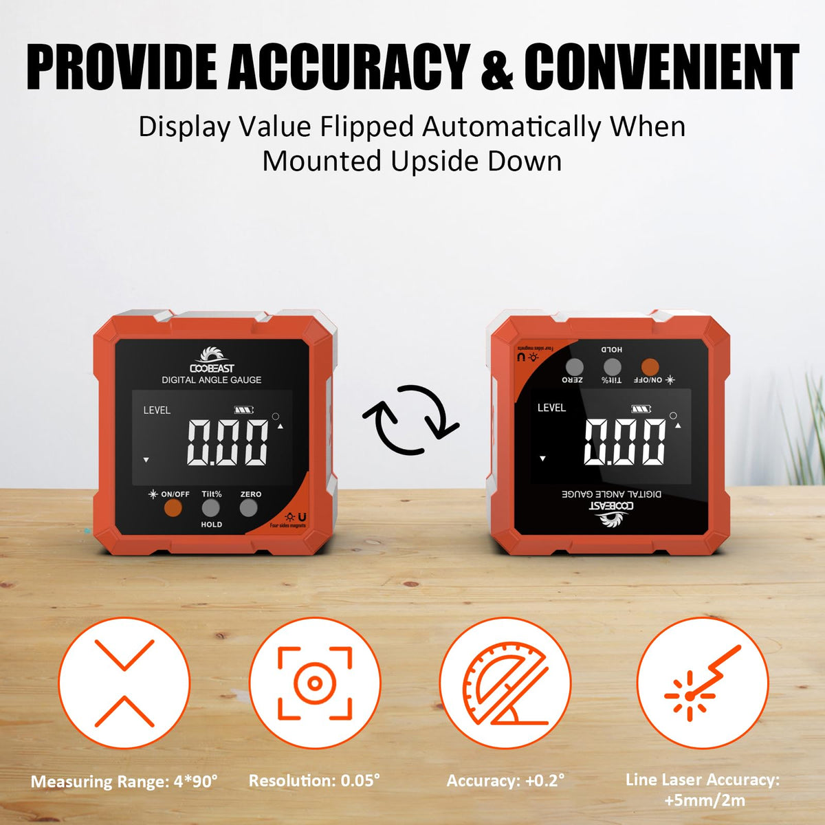 Coobeast 360-degree angle measurement for versatile layouts.