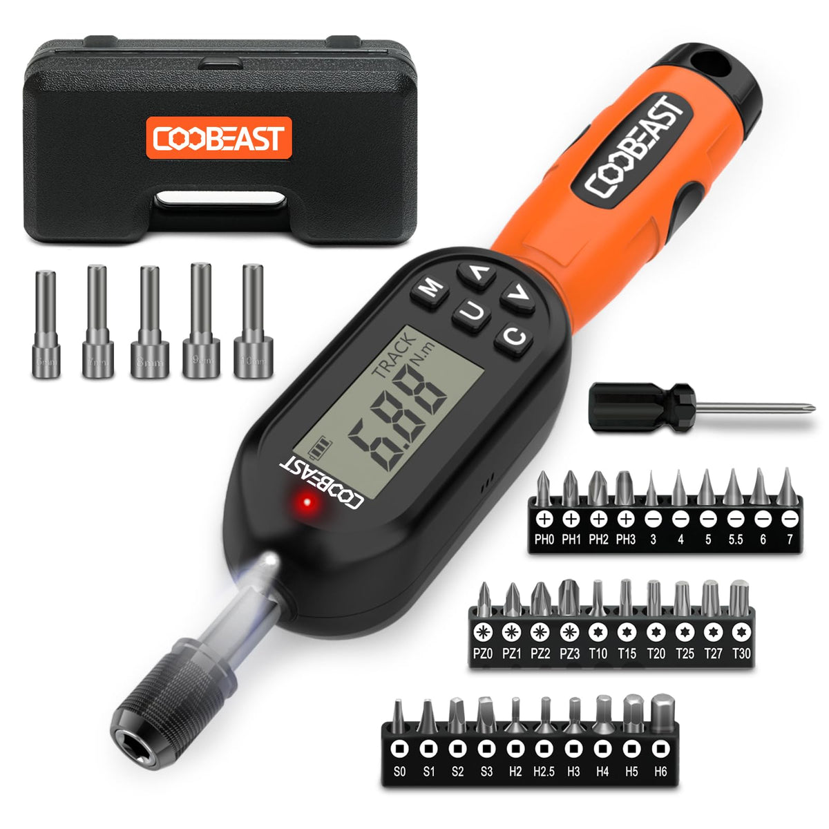 coobeast 38pcs torque screwdriver set packaging shows complete kit for on-site repairs