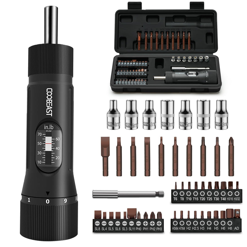 Coobeast torque screwdriver kit with preset torque for precise assembly.