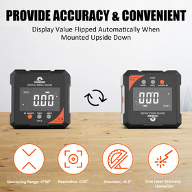 Coobeast backlit display angle finder shows clear results in low light conditions.