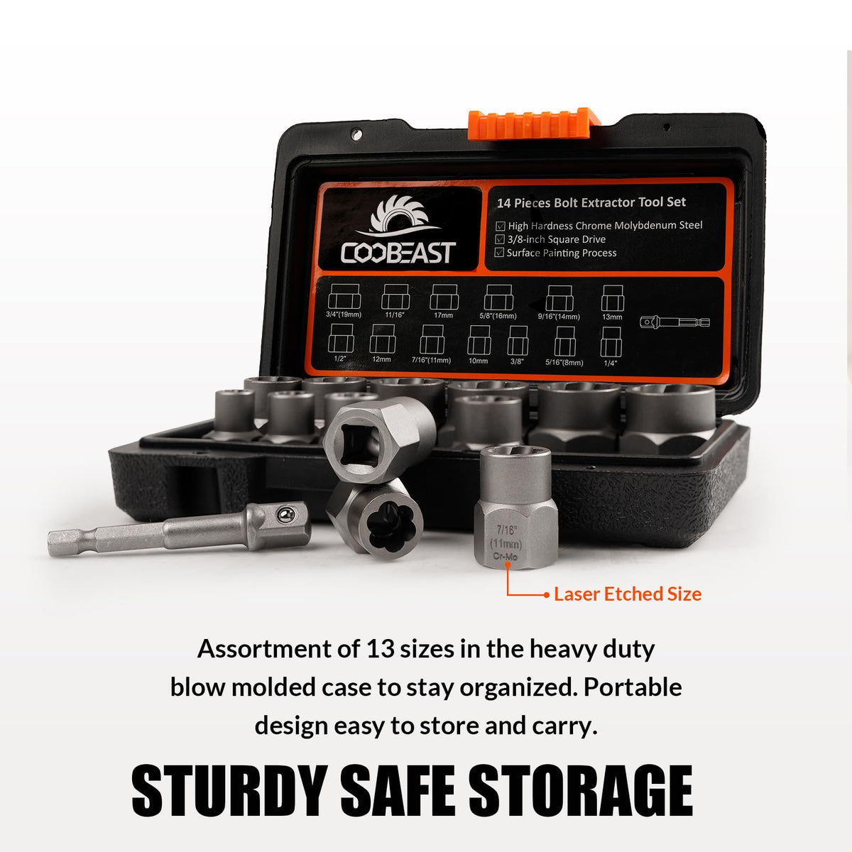 Visible size markings on Coobeast extractors aid quick selection.