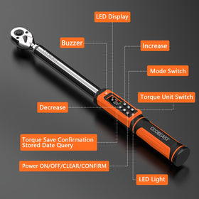 Coobeast torque wrench large LCD screen for easy reading in any light