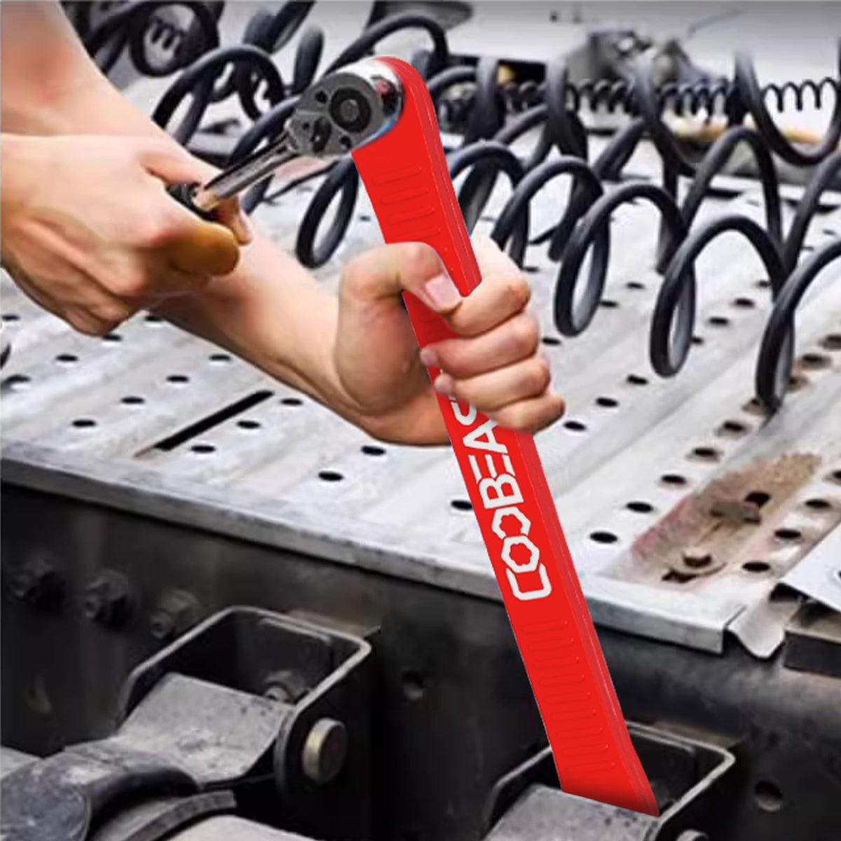 Coobeast extension wrench with square drive adapters for versatile fastener compatibility.