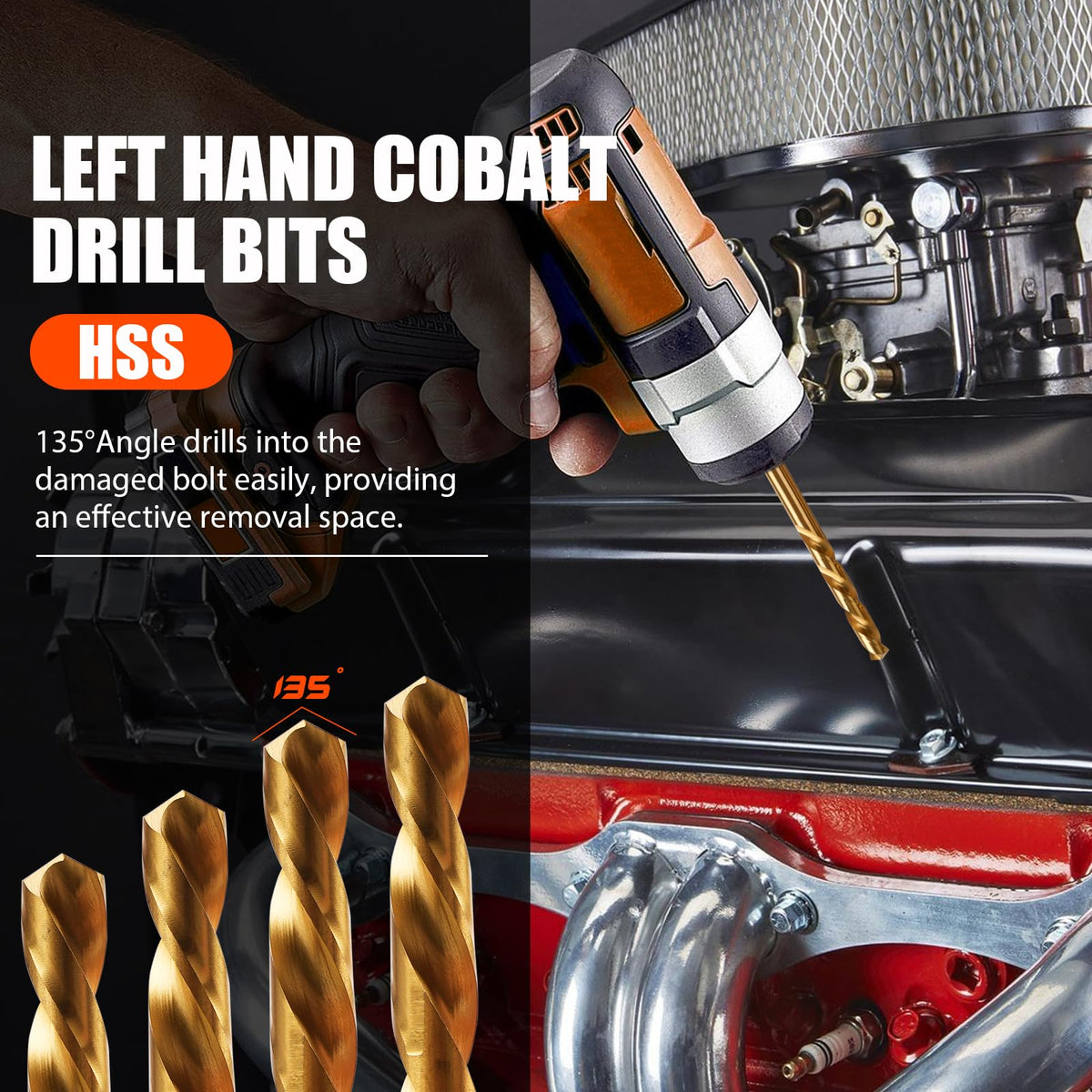 Coobeast left-hand drill bits 7-piece lineup ready for reverse extraction