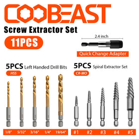 Coobeast left-handed drill bits 135-degree angle for efficient removal.