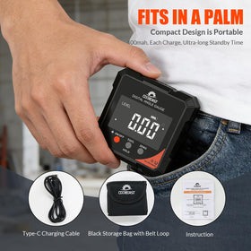 Coobeast palm-sized inclinometer fits in a pocket for on-site checks.