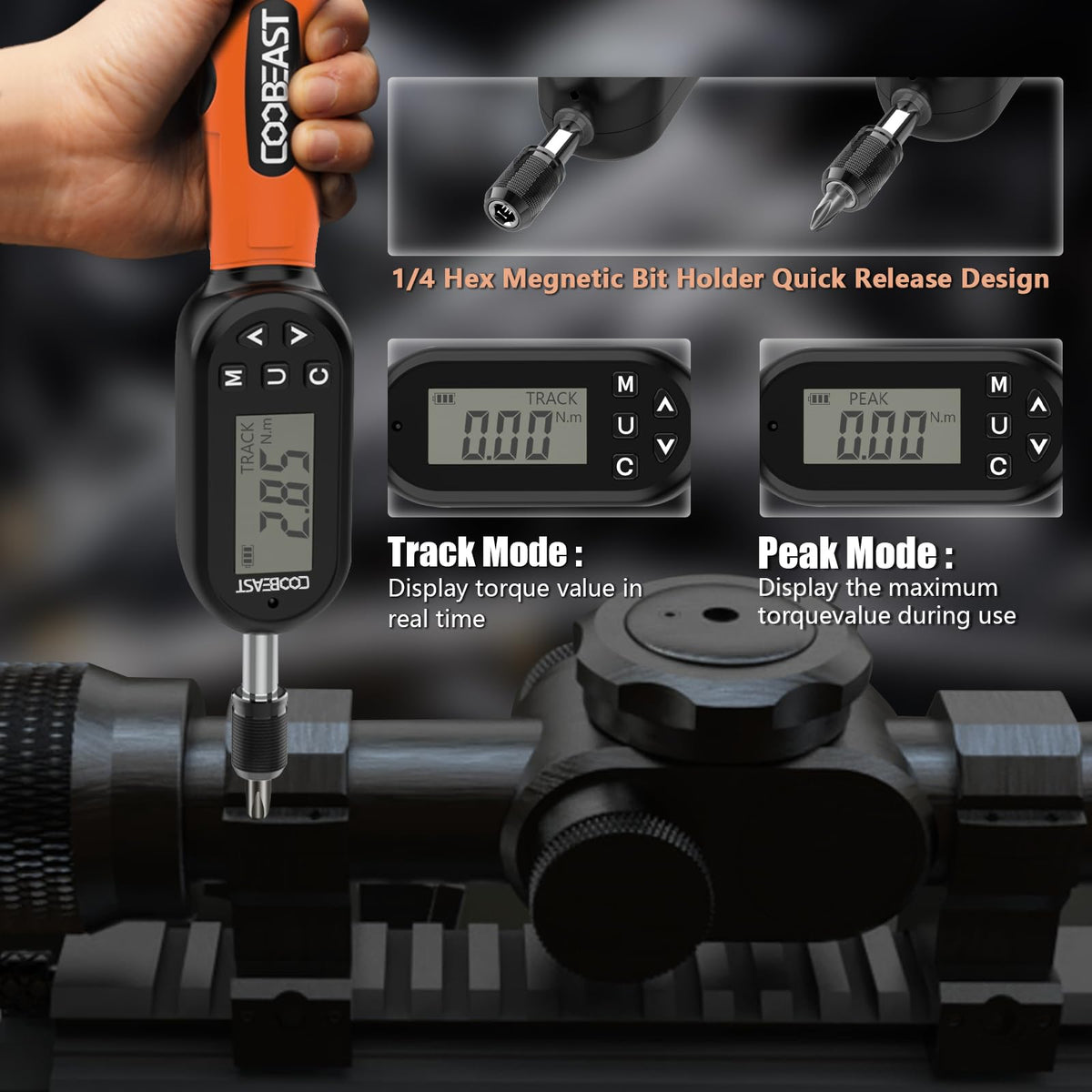coobeast quick-release 1-4 bit holder for fast, secure head changes