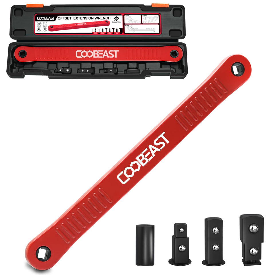 Coobeast red offset extension wrench promo for tight spaces and improved leverage.