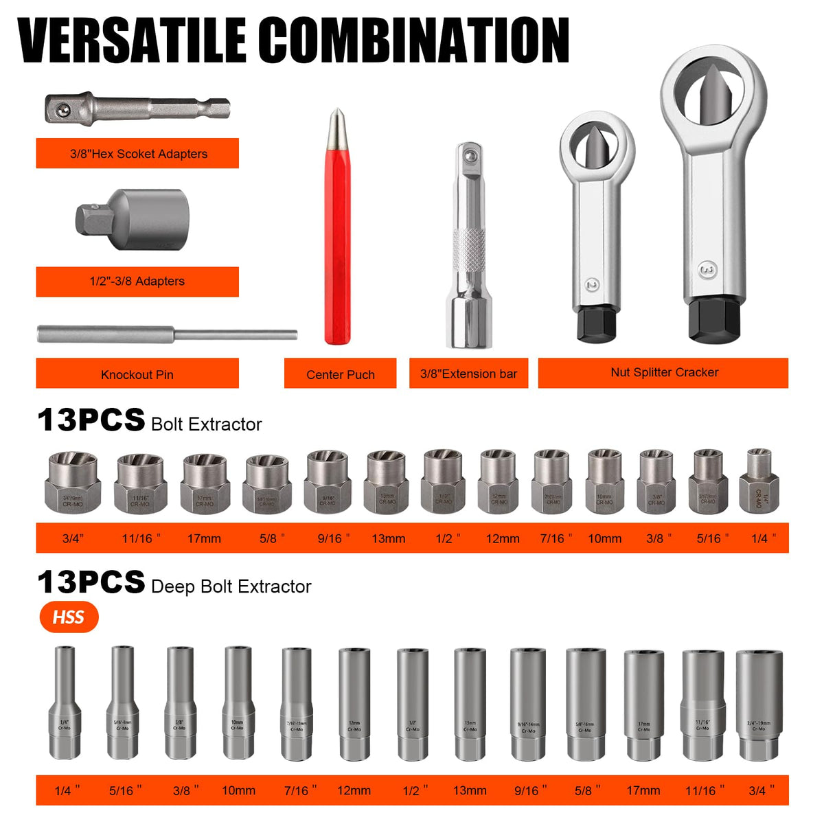 Coobeast spiral screw extractors reaching deep into embedded fasteners
