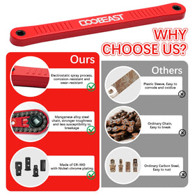 Coobeast square drive 1/4-inch adapter enables light-duty bit use.