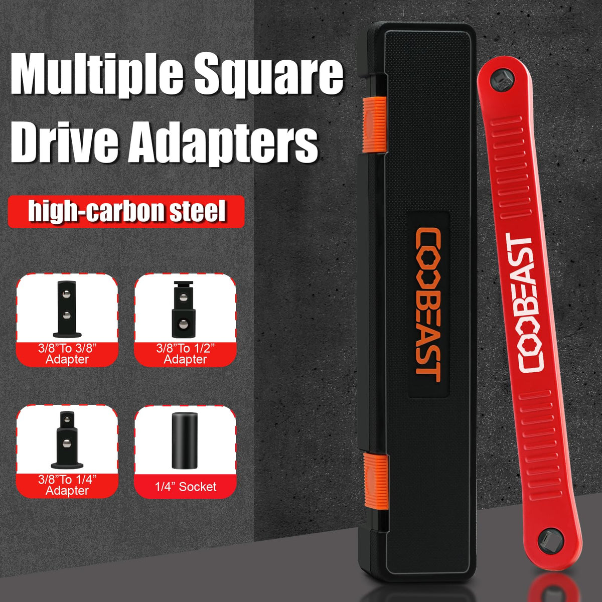 Coobeast square drive 3/8-inch adapter suited for medium-duty applications.