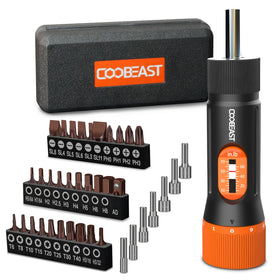 Coobeast 38-piece torque screwdriver case organized for quick repairs.