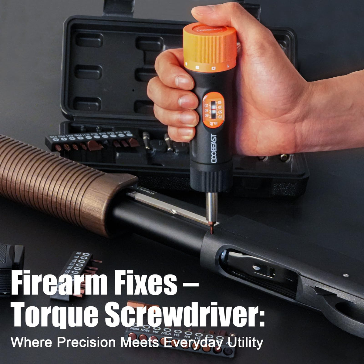 Coobeast torque screwdriver compact design fits in a tool bag.