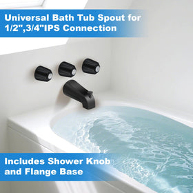 Coolfell tub spout with diverter offers smooth water flow control.