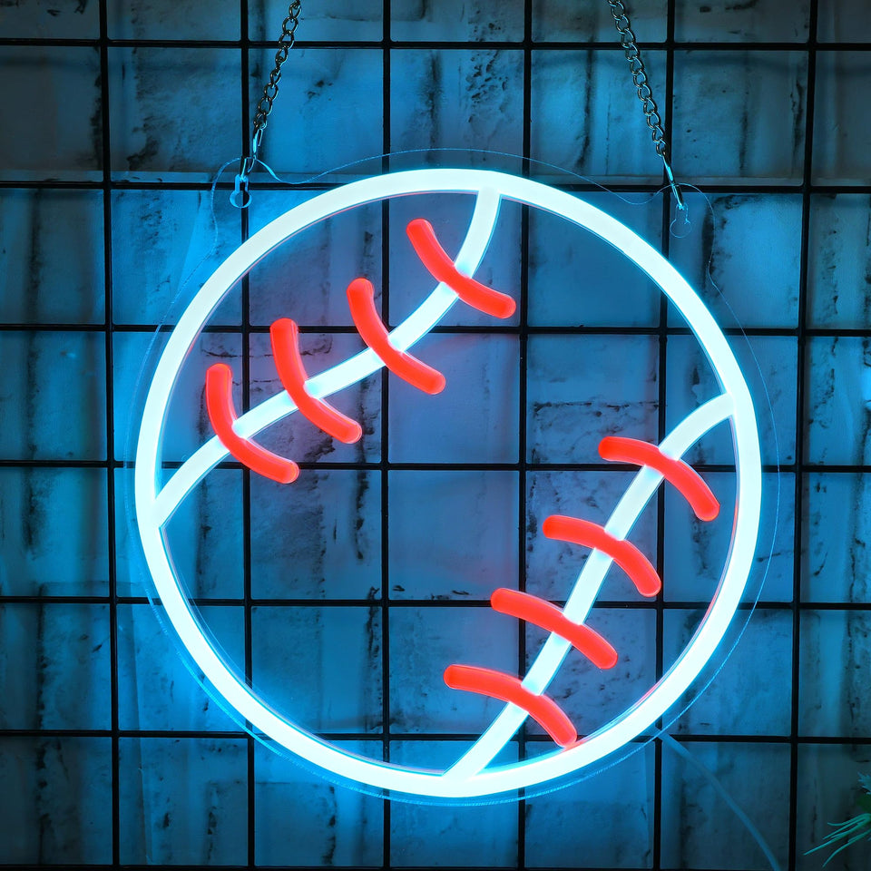 CoolGift Mart Baseball Neon Sign dimmable USB wall decor for cozy game-room lighting