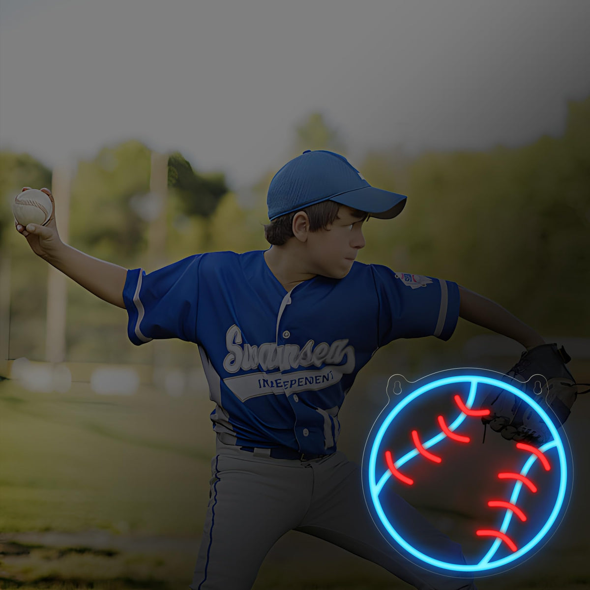 CoolGift Mart Baseball Neon Sign USB-powered lighting for dorm rooms
