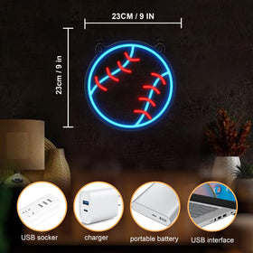 CoolGift Mart Baseball Neon Sign vibrant glow ideal for parties and events