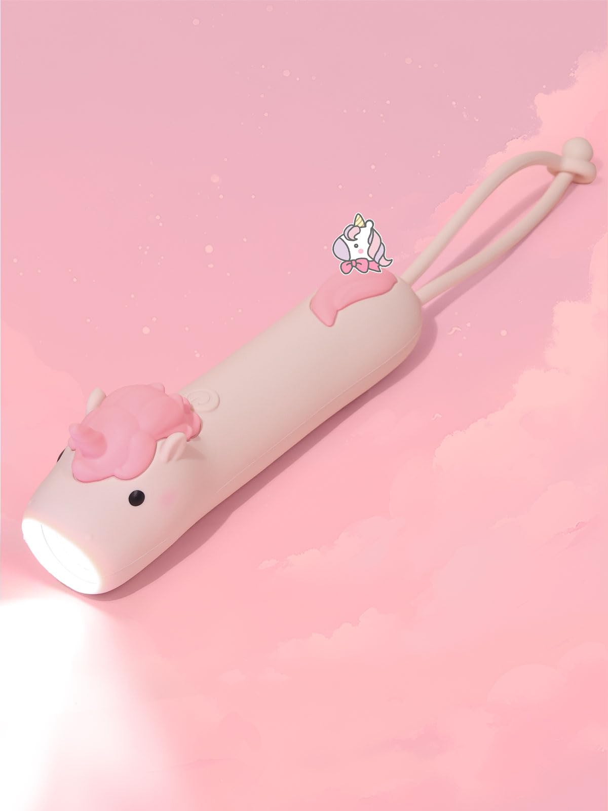 CoolGift Mart kids silicone flashlight unicorn design lights up playtime safely.