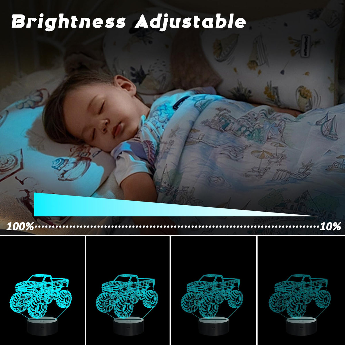 CoolGift Mart night light in a cozy bedroom setup with soft ambient glow