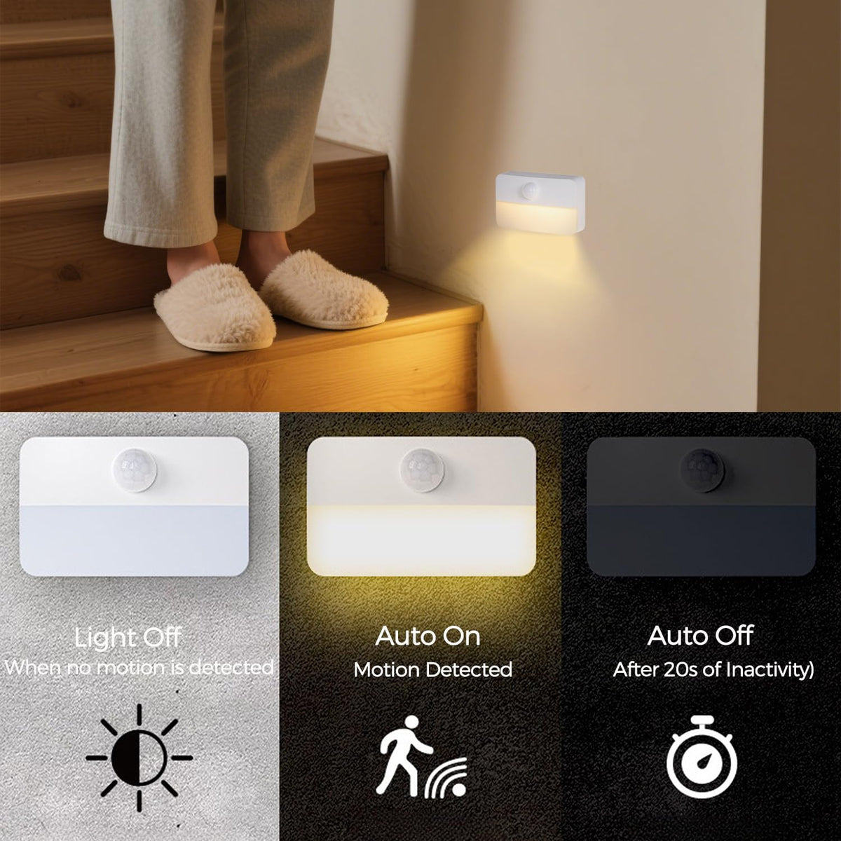 Coolilumi rechargeable LED night light closet for wireless, long-lasting lighting.