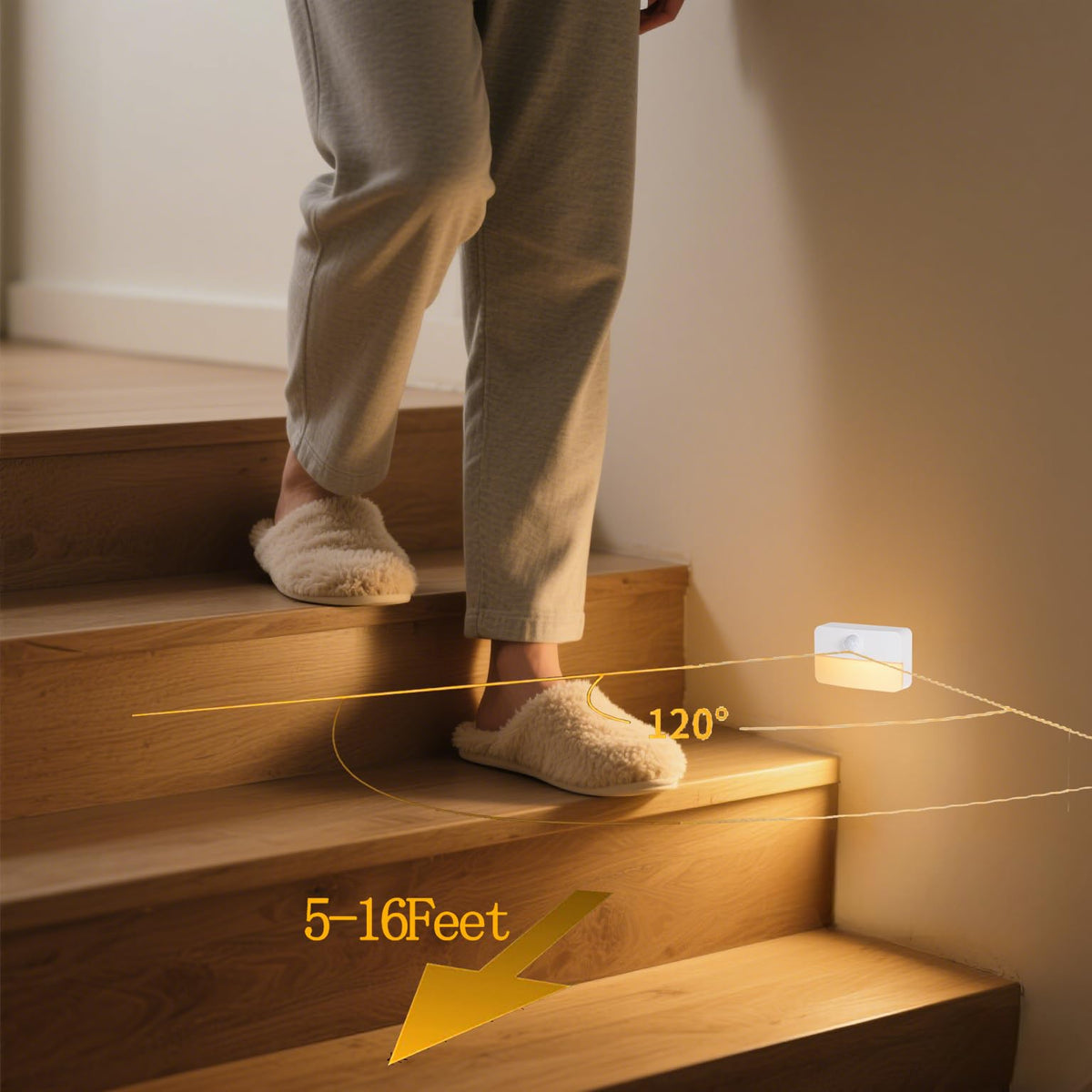 Coolilumi slim hallway night light blends with decor while guiding steps.