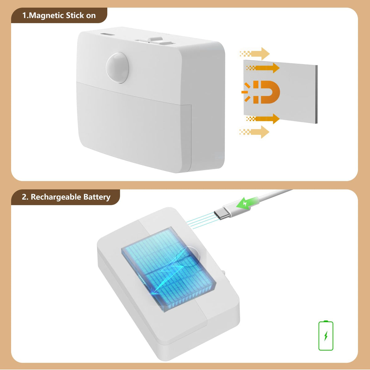 Coolilumi warm white night light in a bedroom providing gentle guidance at night.