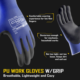 COOLJOB 13-gauge knit gloves for comfortable, dexterous handling.