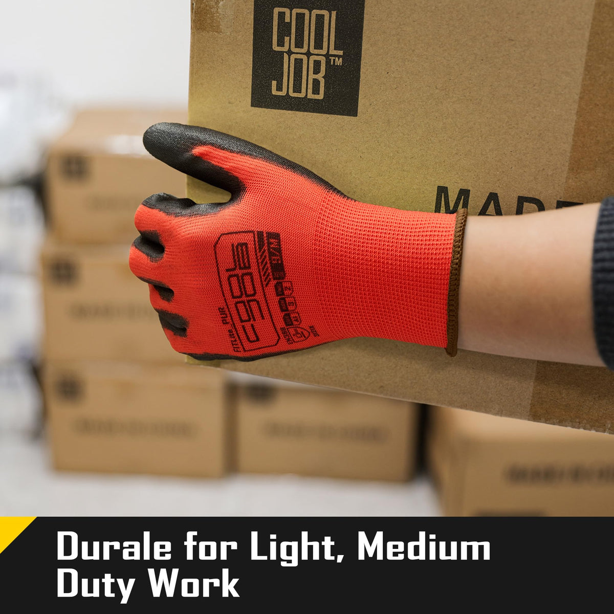 CoolJOB breathable lightweight fabric keeps hands comfortable during long shifts.