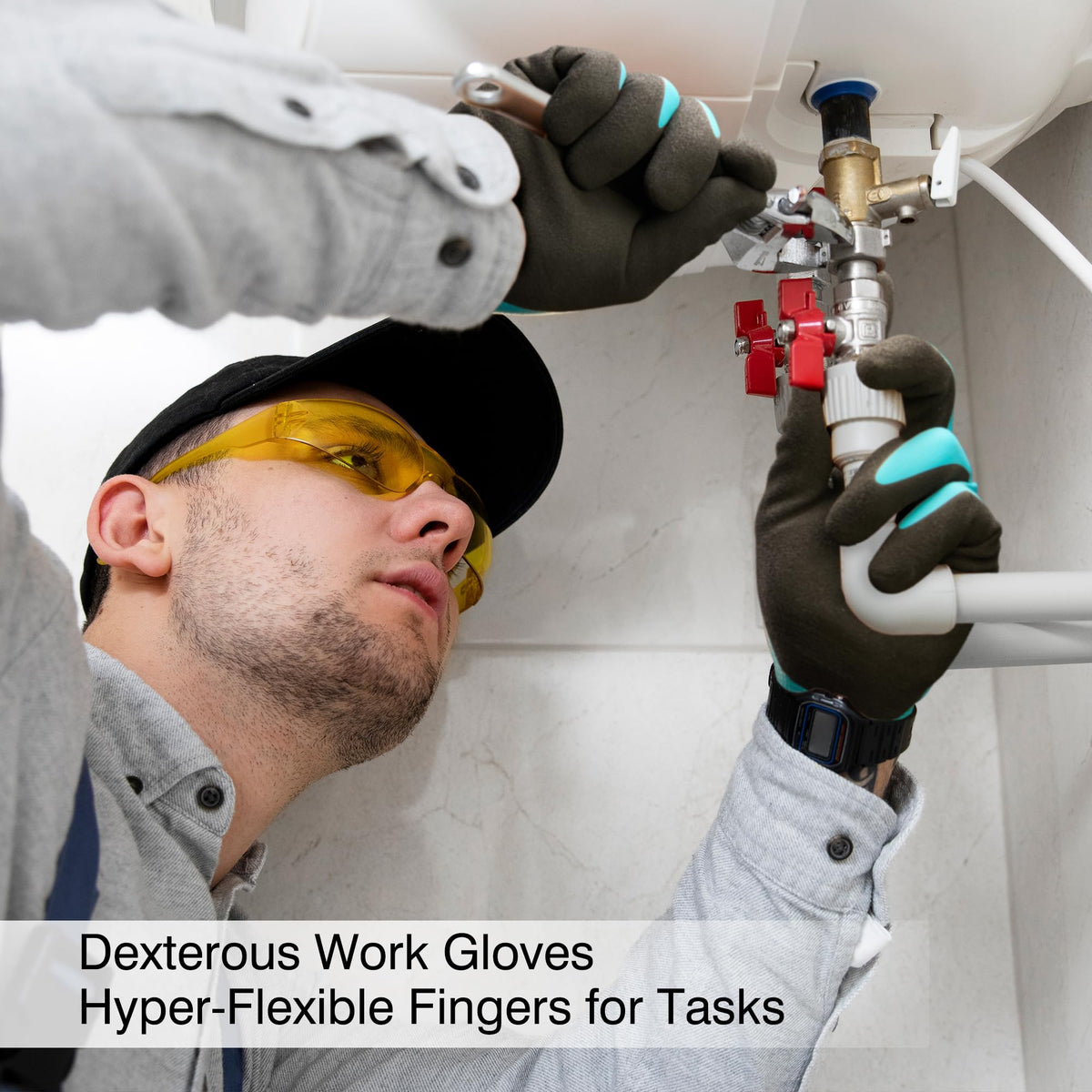 COOLJOB gloves with long elastic cuffs to keep dirt out and stay snug