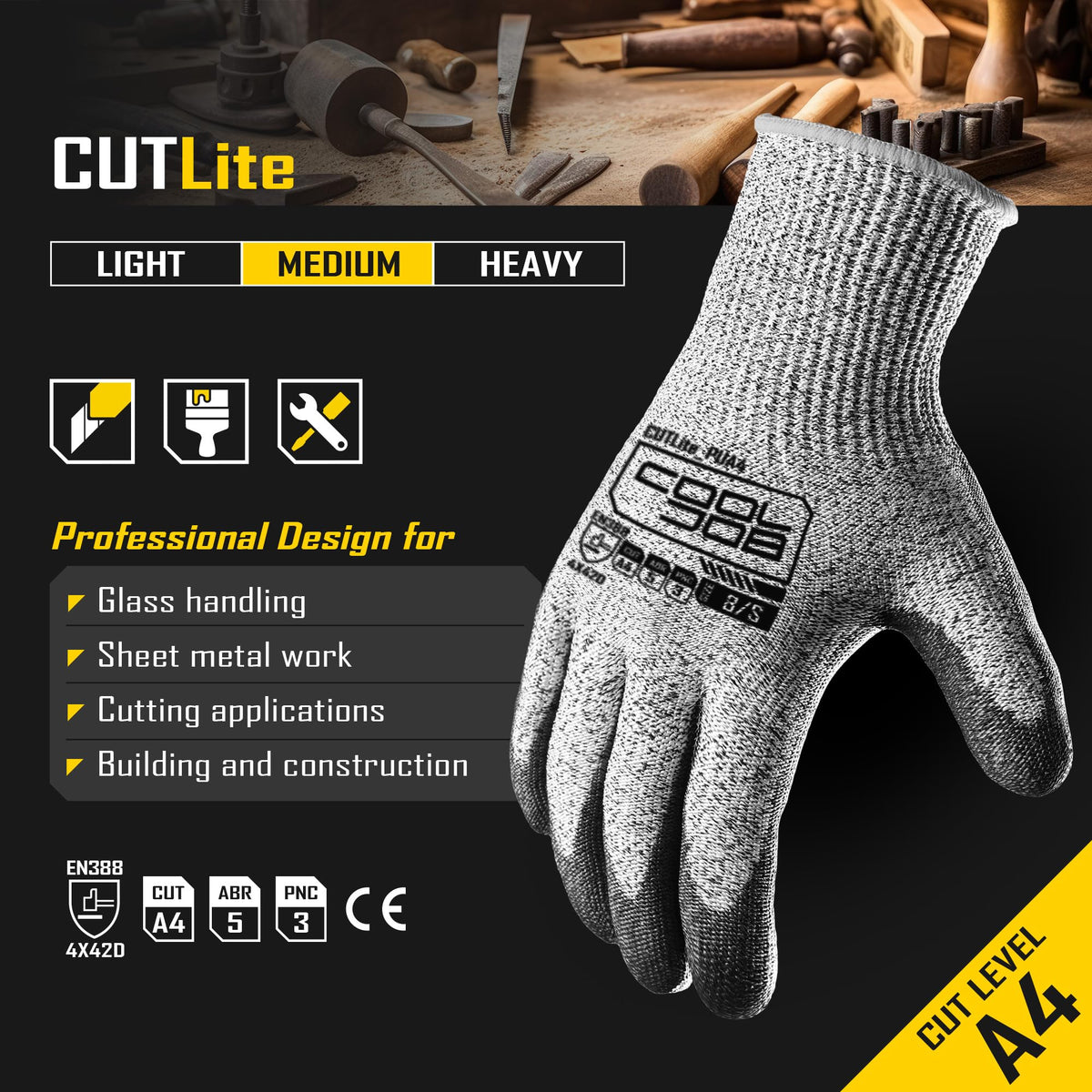 CoolJob 13-gauge breathable shell keeps hands cool during long tasks.
