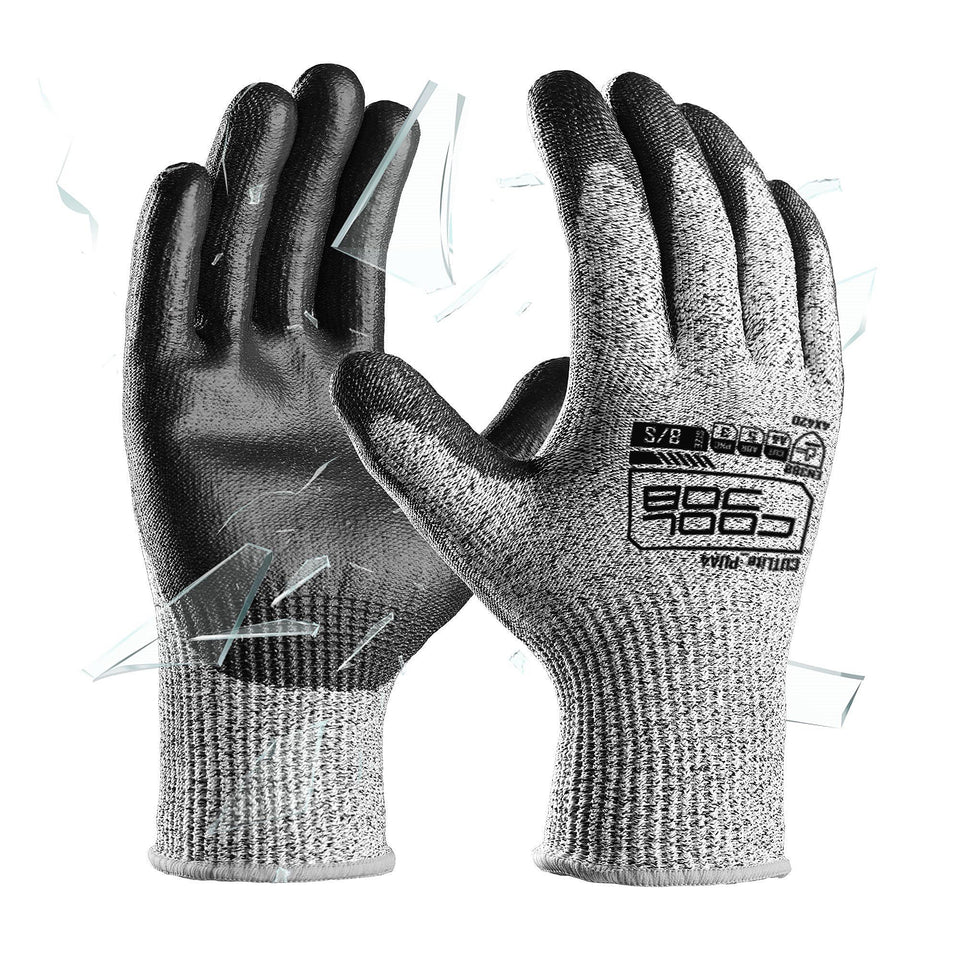 CoolJob gloves with anti-slip PU coating for secure grip in dry and damp conditions.